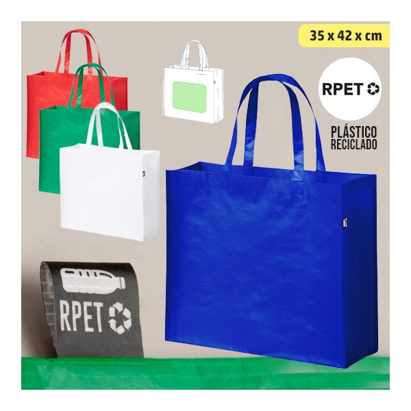 Bolsa de Plástico Reciclado RPET Personalizada, Desde 1,05€